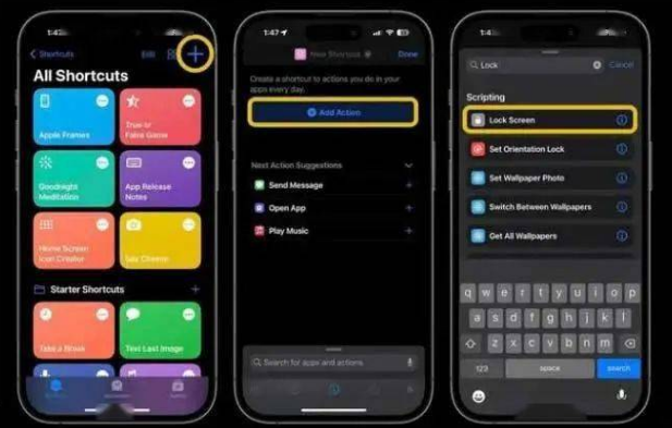 邕宁苹果14锁屏维修店分享iPhone14升级iOS16.4后如何创建锁屏快捷方式 